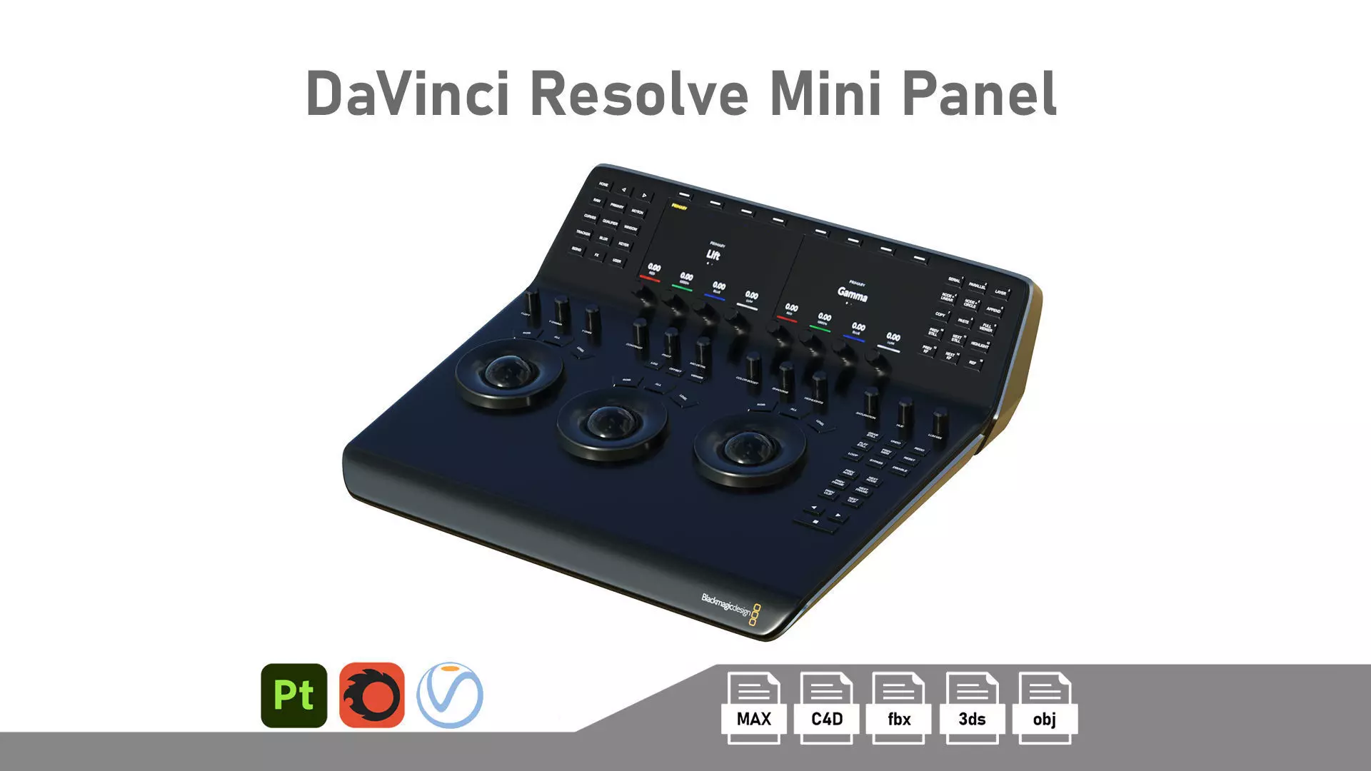 DaVinci Resolve Mini Panel 3D model_0