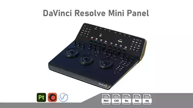 DaVinci Resolve Mini Panel 3D model DaVinci Resolve Mini Panel 3D model
