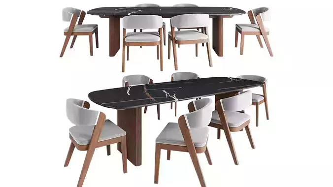 Nimis dining table and Giudecca dining chair
