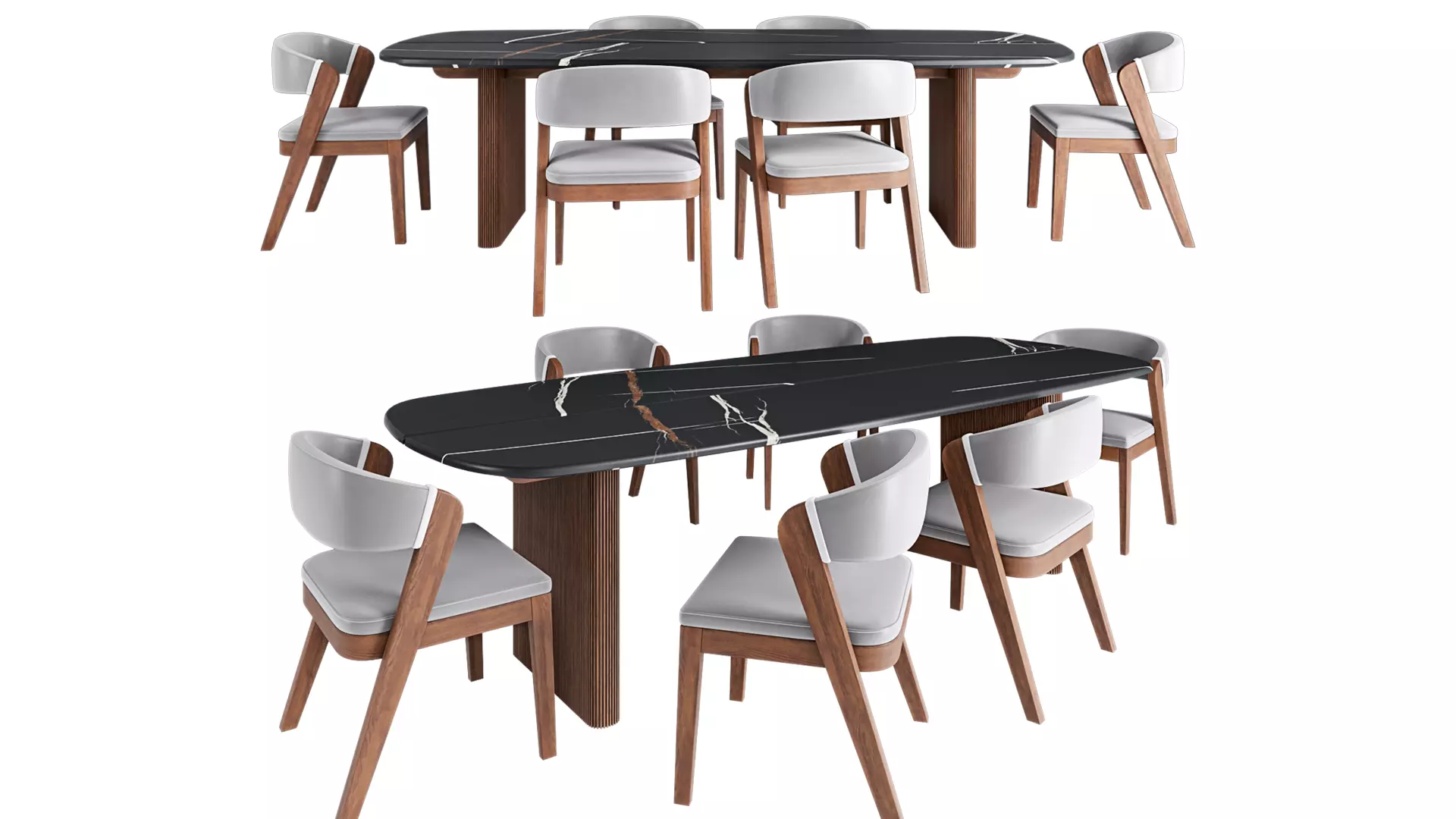 Nimis dining table and Giudecca dining chair 3D model_0