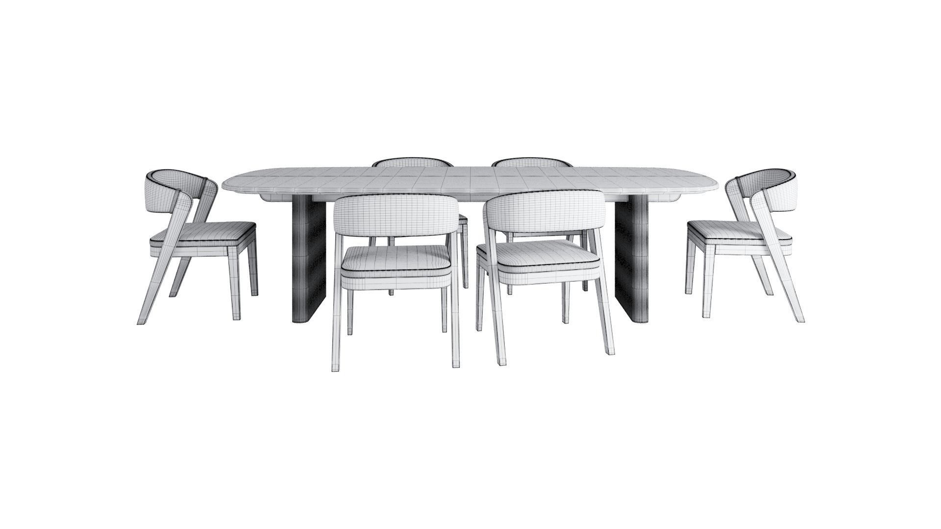 Nimis dining table and Giudecca dining chair 3D model_5