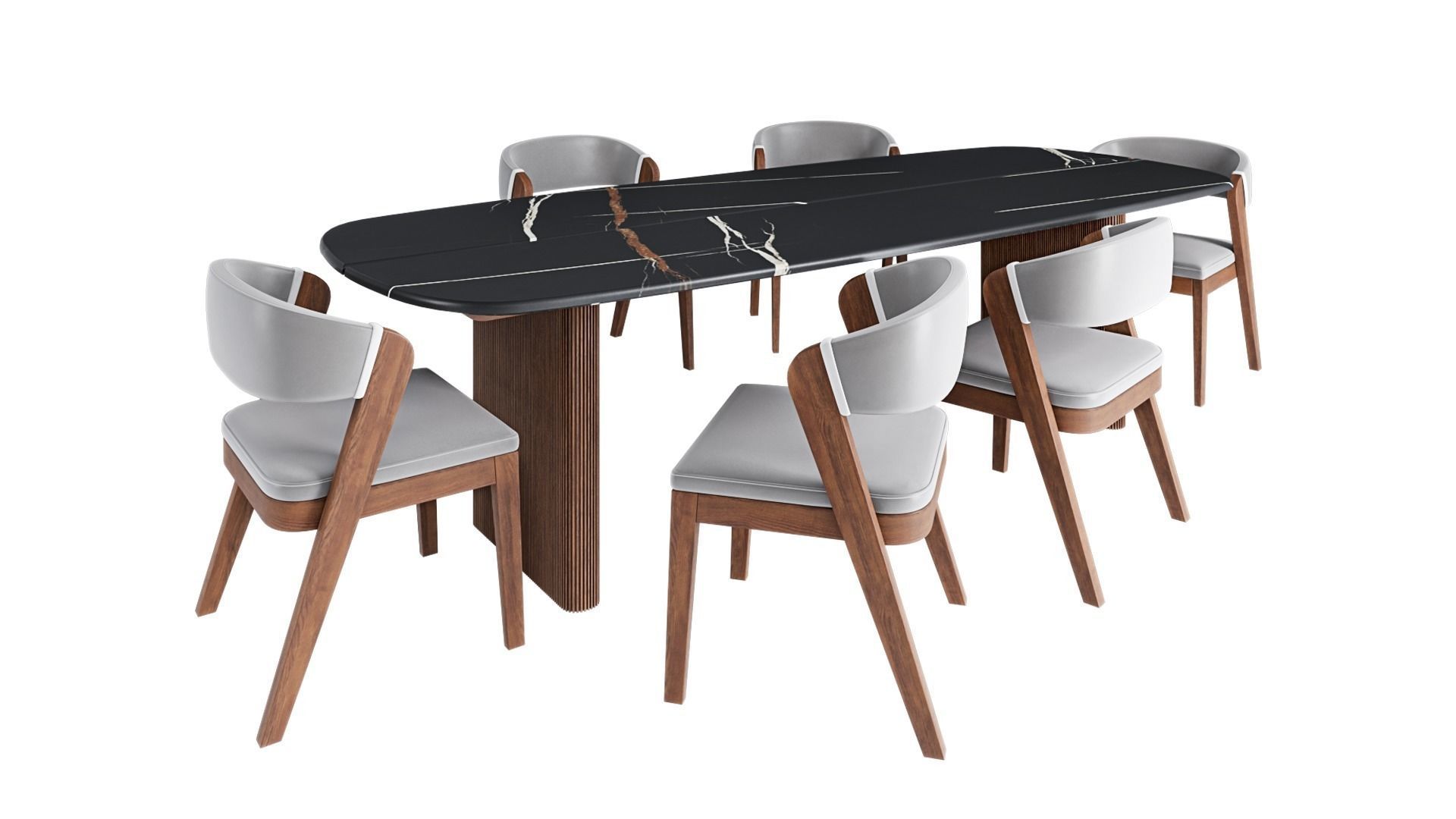 Nimis dining table and Giudecca dining chair 3D model_2