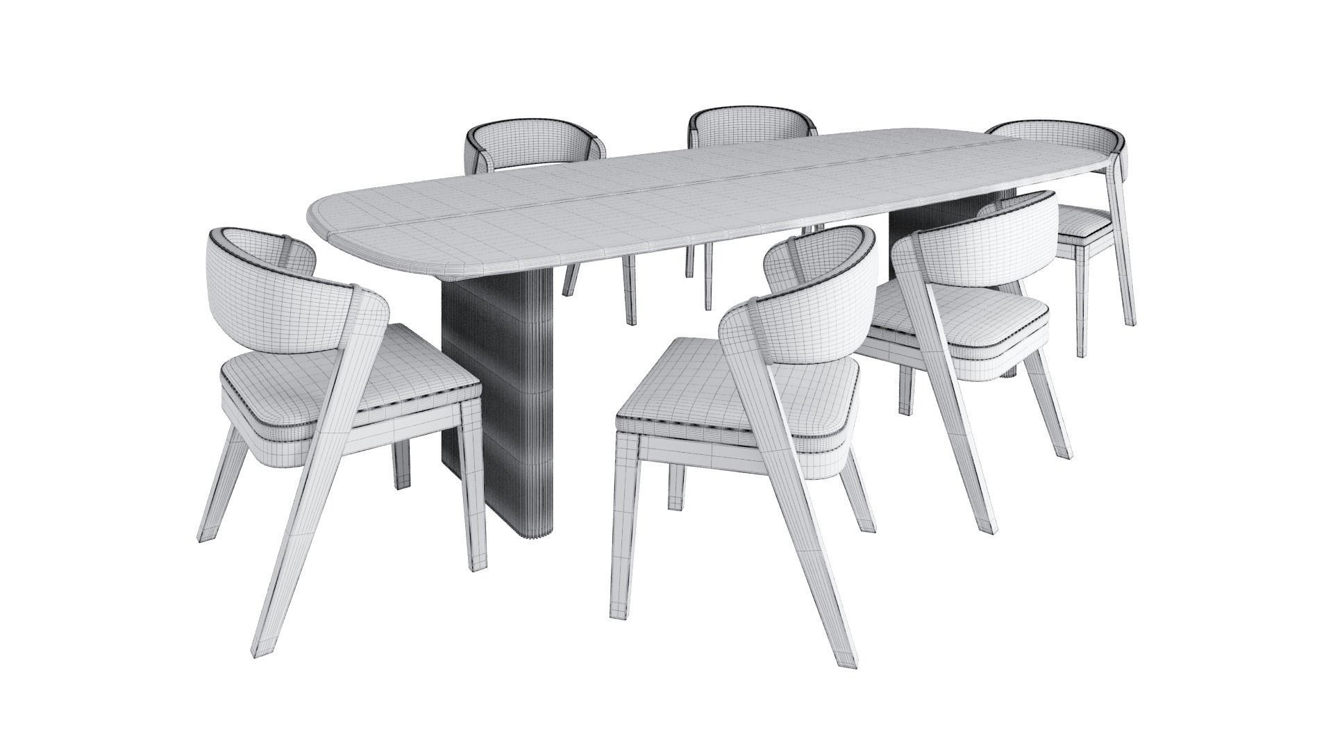 Nimis dining table and Giudecca dining chair 3D model_6