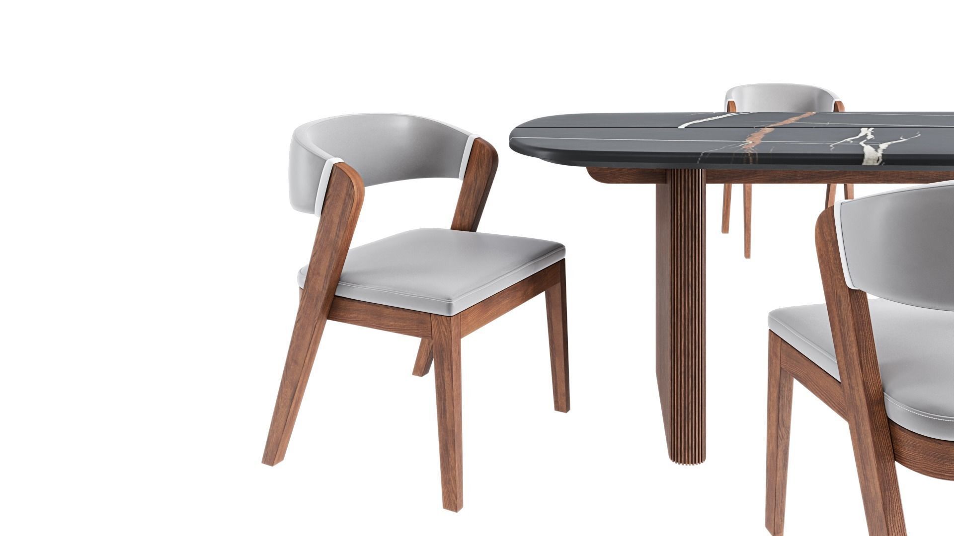Nimis dining table and Giudecca dining chair 3D model_3