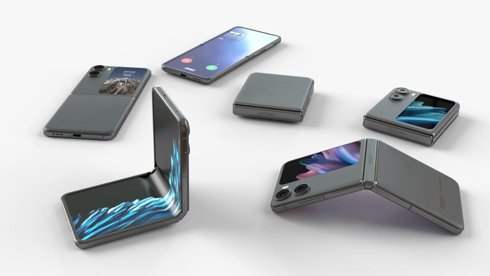 OPPO Find N2 Flip 2023 all colors 3D model_2
