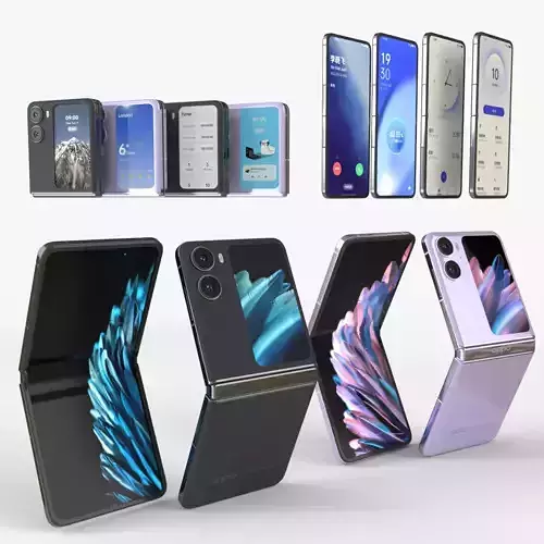 OPPO Find N2 Flip 2023 all colors 3D model