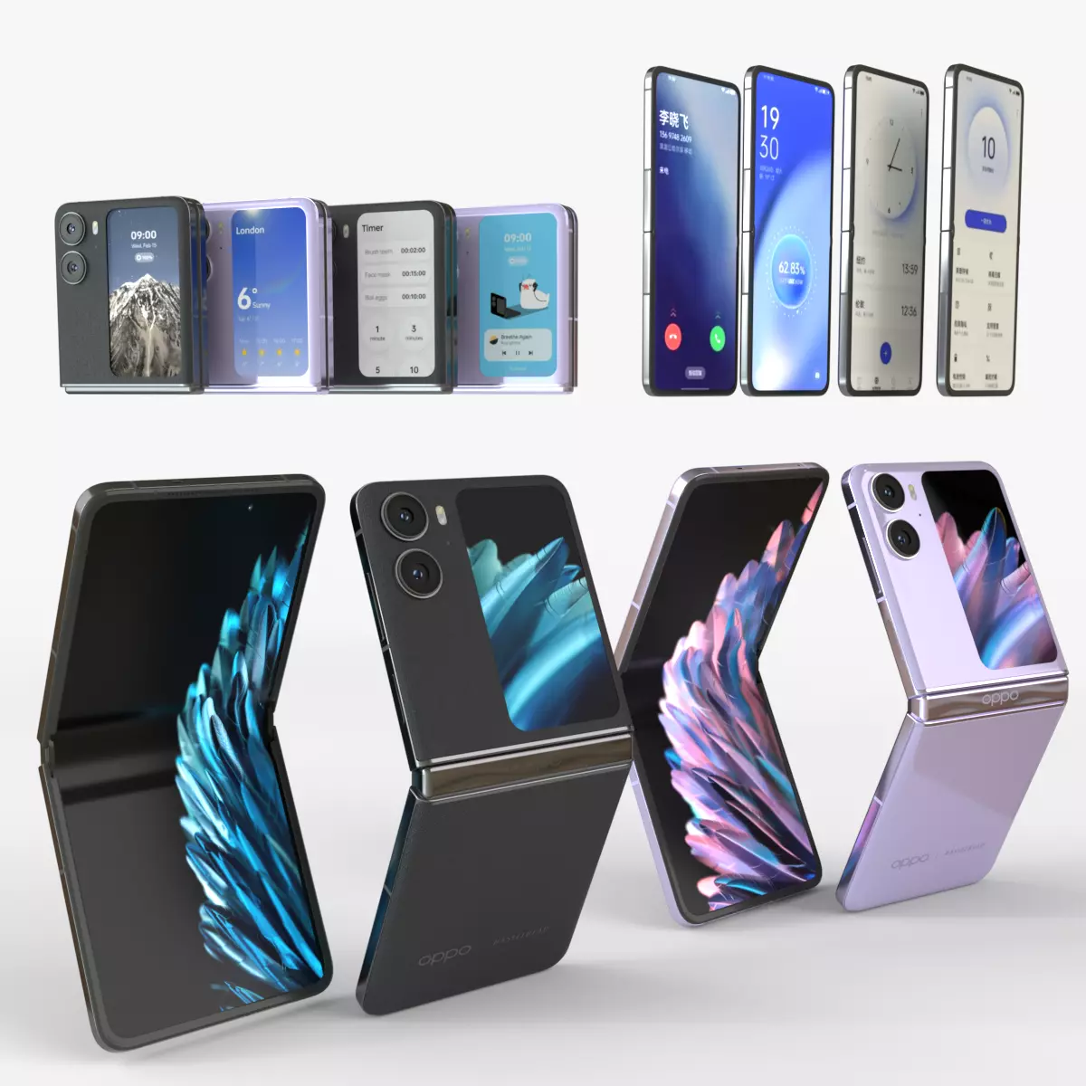 OPPO Find N2 Flip 2023 all colors 3D model_0