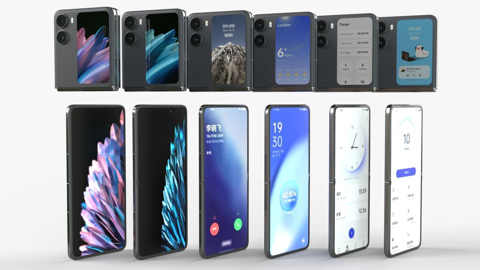 OPPO Find N2 Flip 2023 all colors 3D model_14