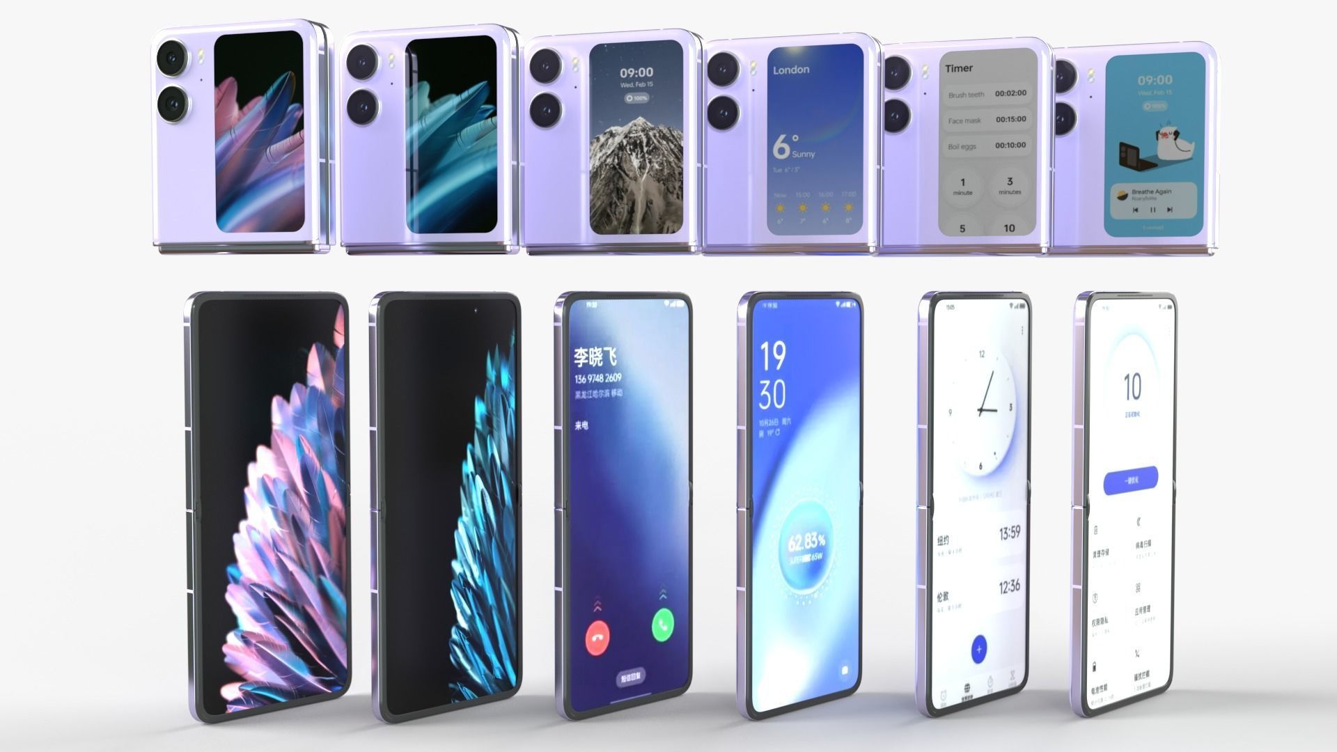 OPPO Find N2 Flip 2023 all colors 3D model_12