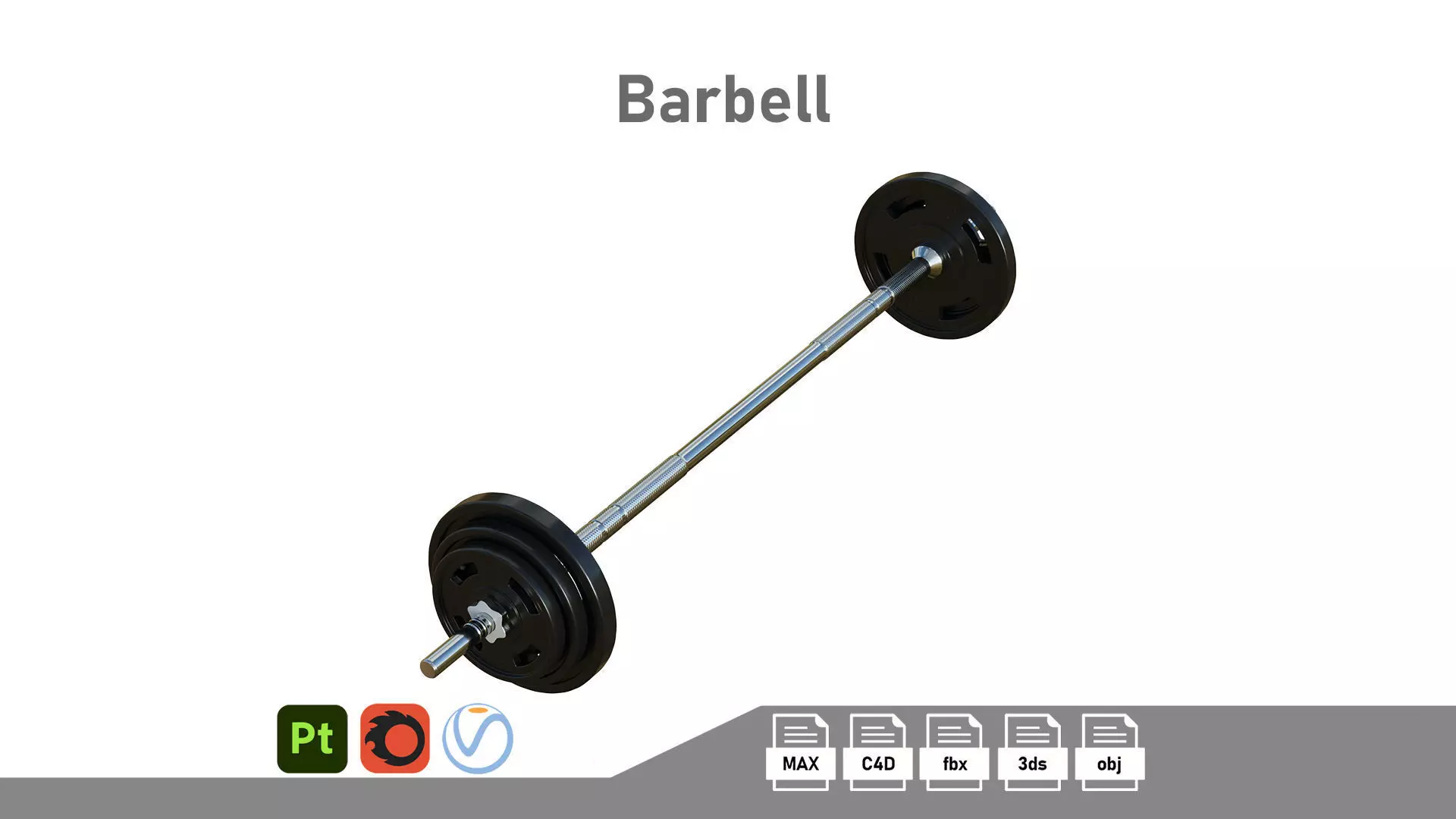 Barbell 01 Low-poly 3D model