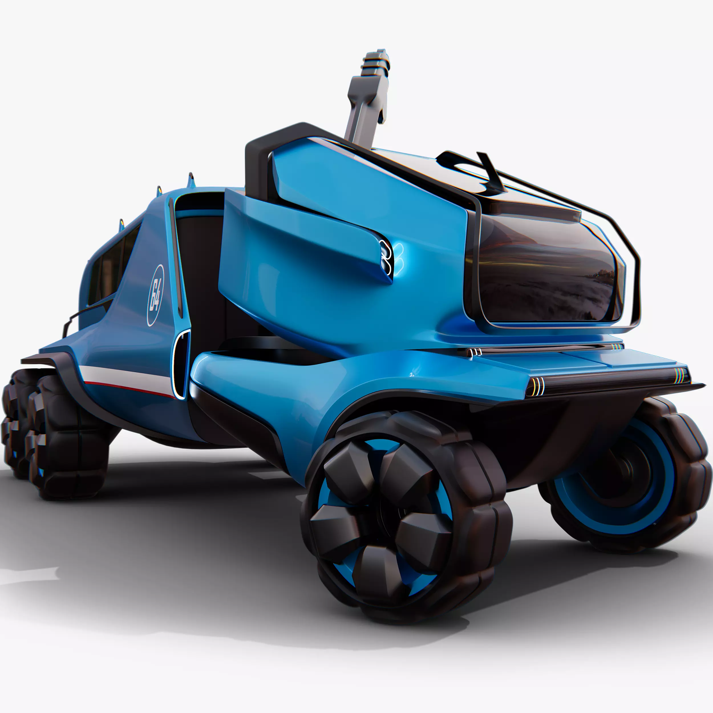 Futuristic Mars Rover Concept 3D model_0