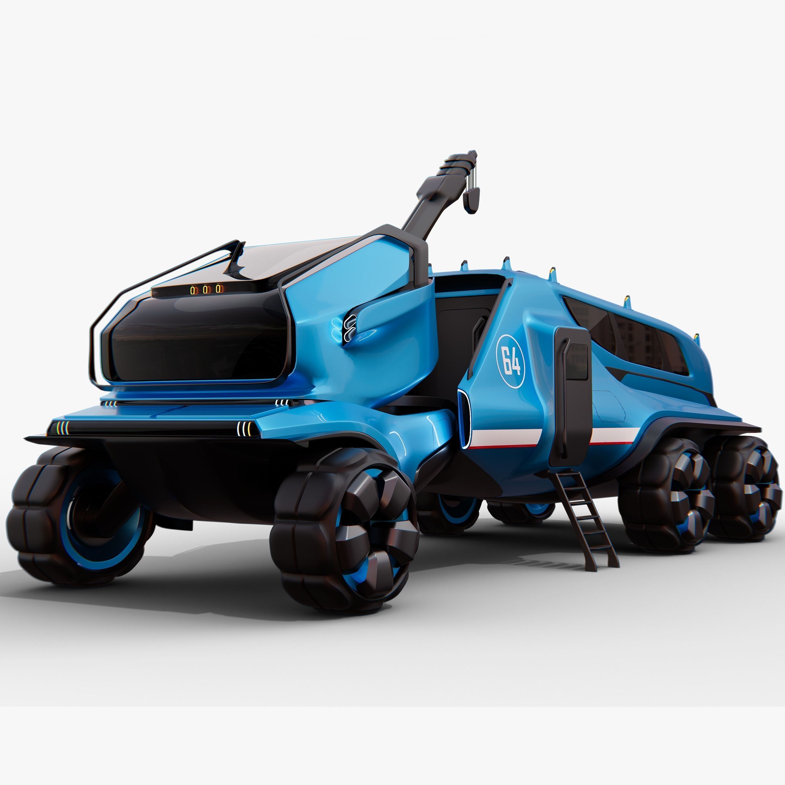 Futuristic Mars Rover Concept 3D model_2