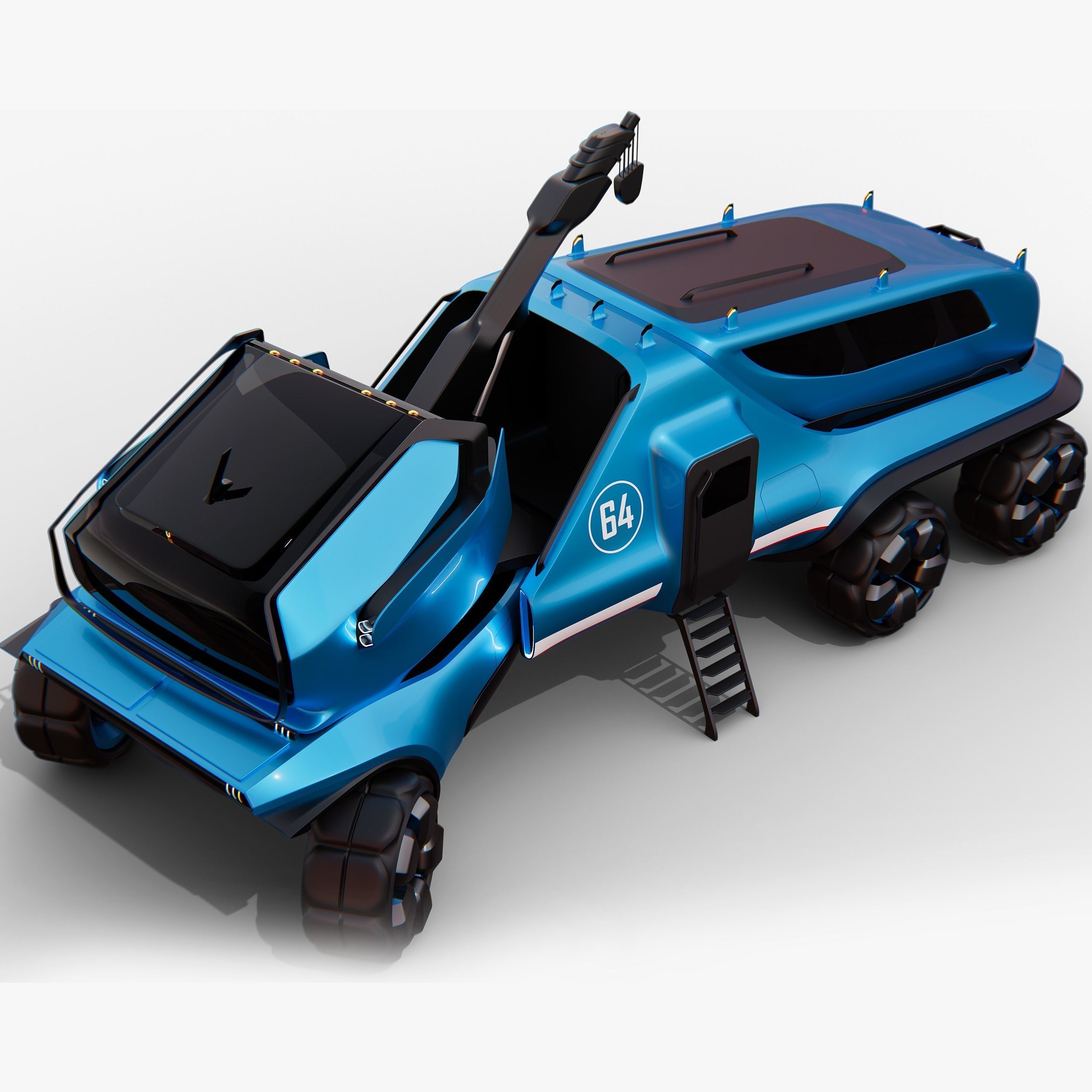Futuristic Mars Rover Concept 3D model_3