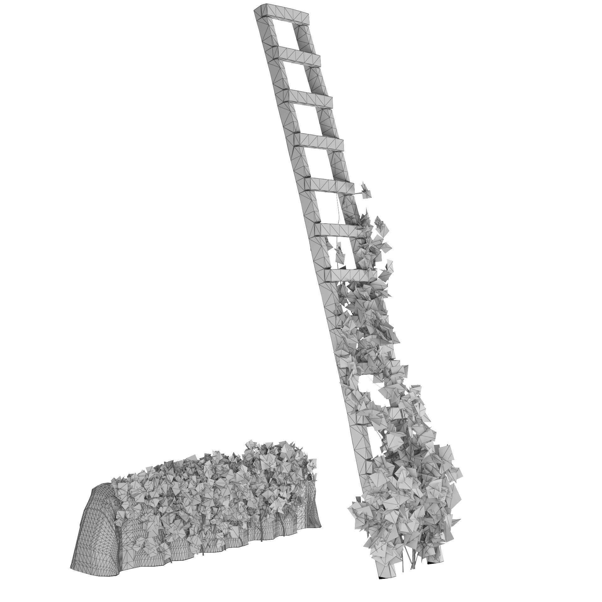 Vine Climber Plant on Ladder and Rock 3D Model Low-poly 3D model_7