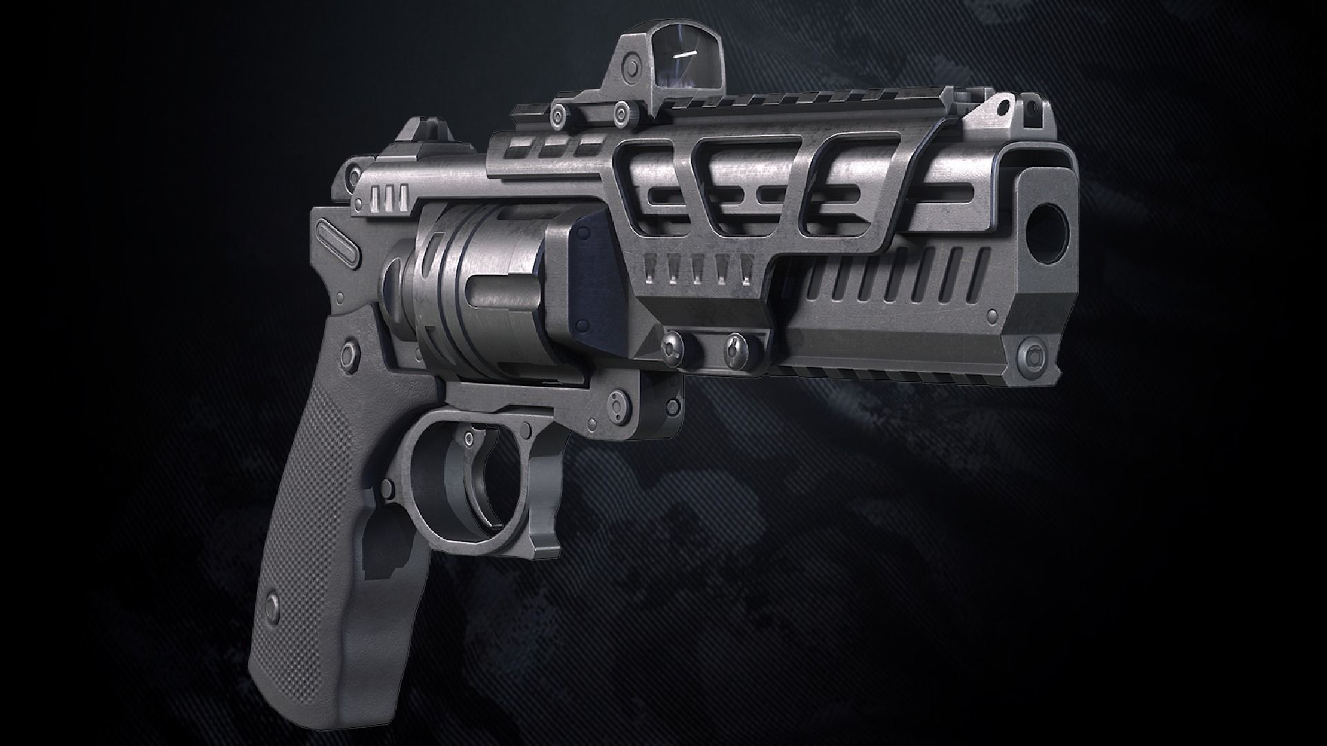 RV-32 Revolver With Hands And Weapon Case Low-poly 3D model_5