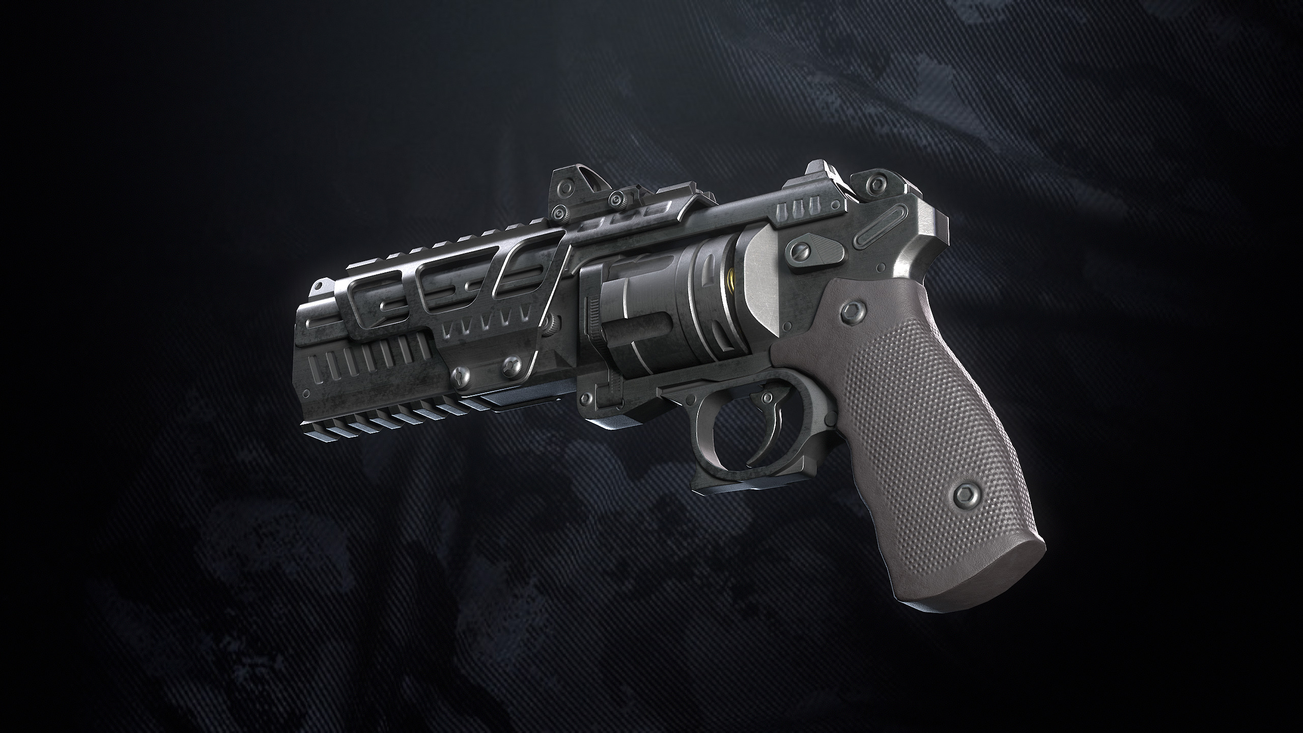 RV-32 Revolver With Hands And Weapon Case Low-poly 3D model_16