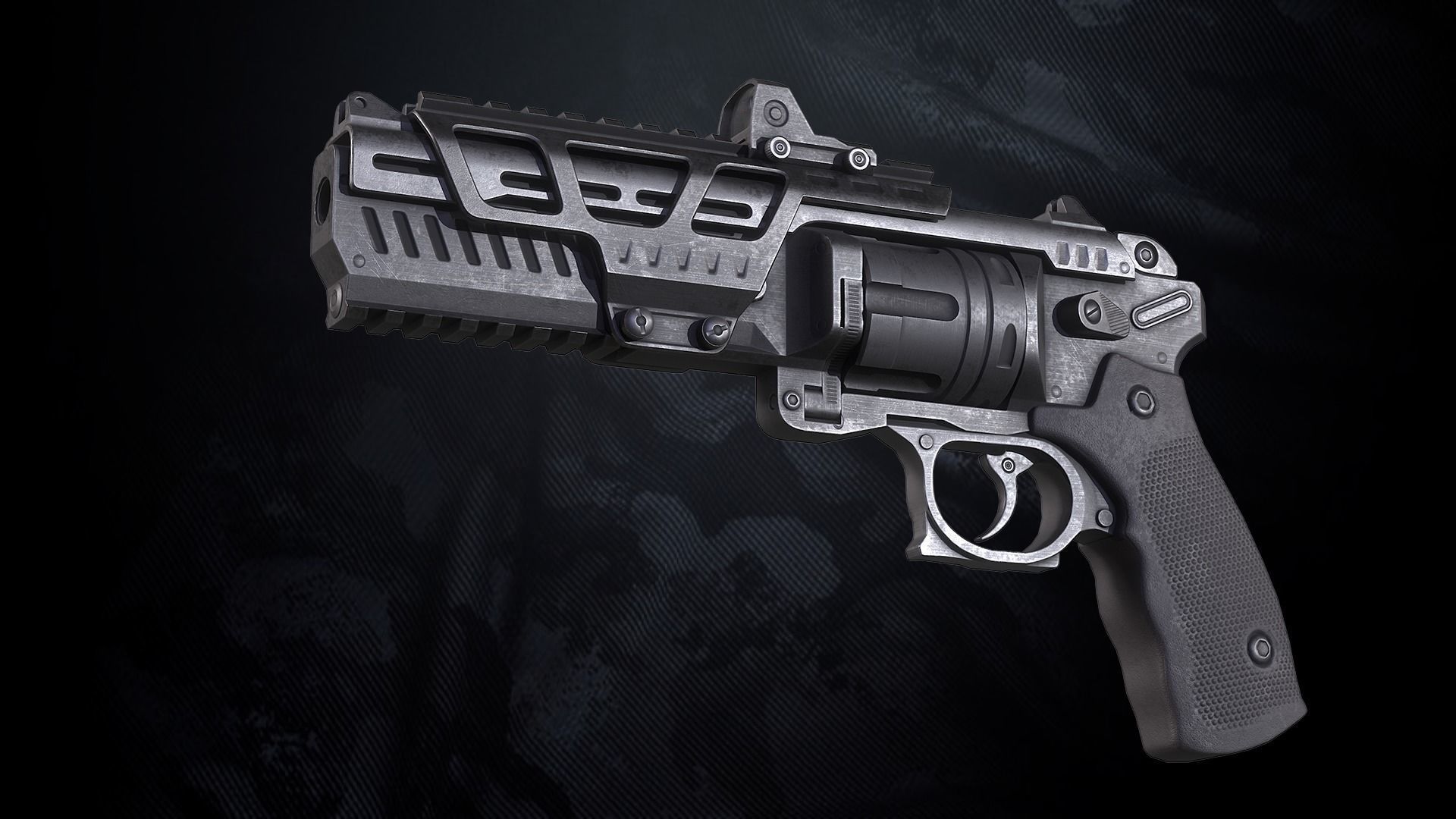 RV-32 Revolver With Hands And Weapon Case Low-poly 3D model_4