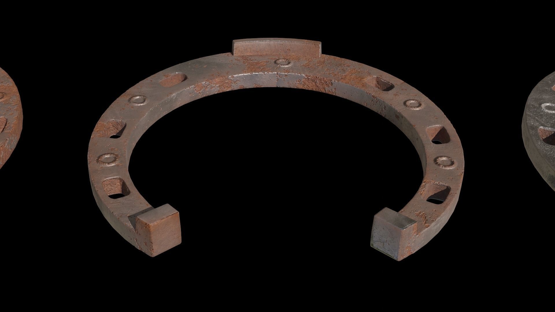 3 color horseshoes Low-poly 3D model_14