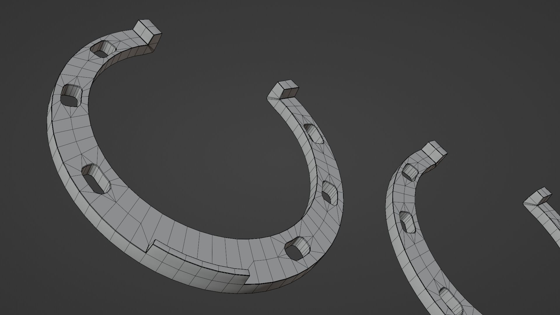 3 color horseshoes Low-poly 3D model_18