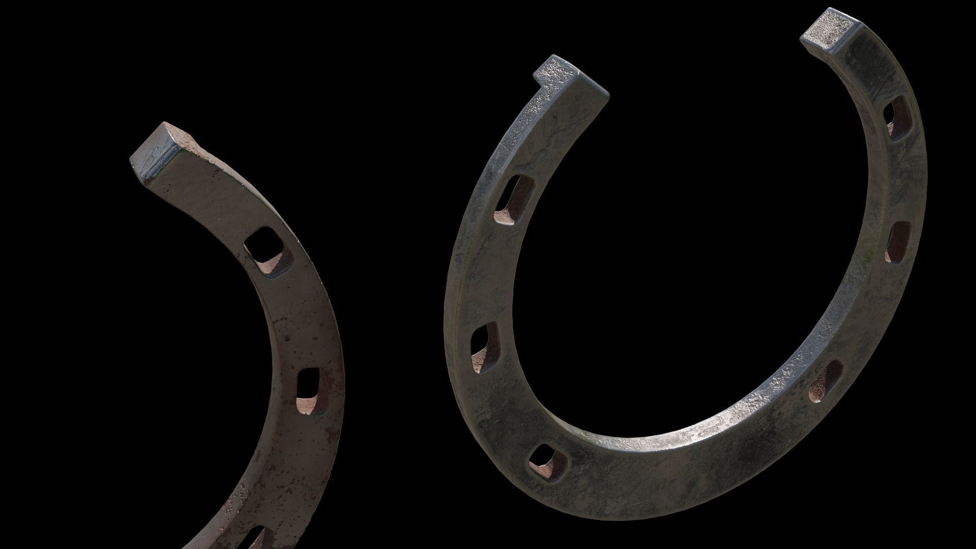3 color horseshoes Low-poly 3D model_10