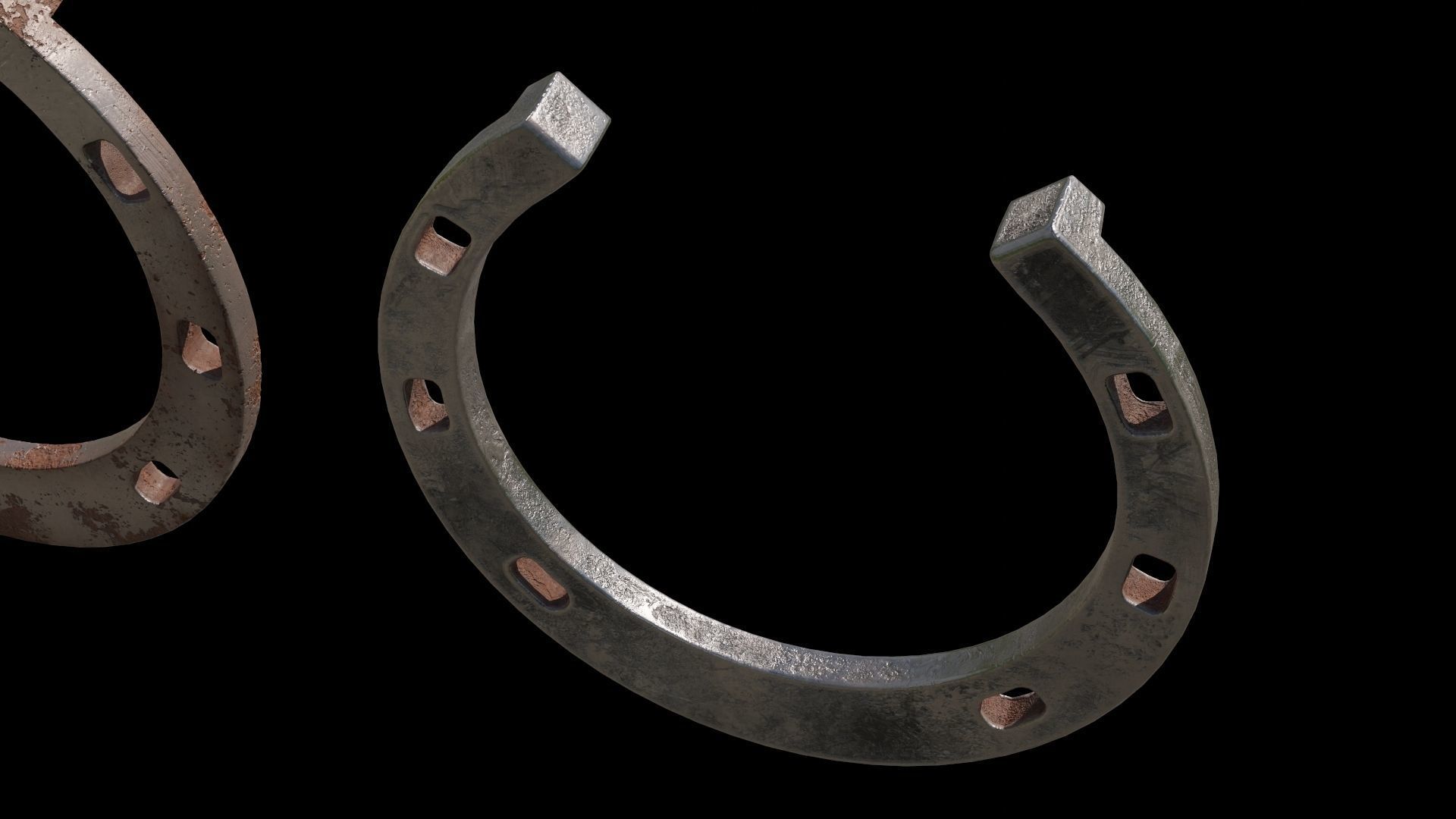 3 color horseshoes Low-poly 3D model_9