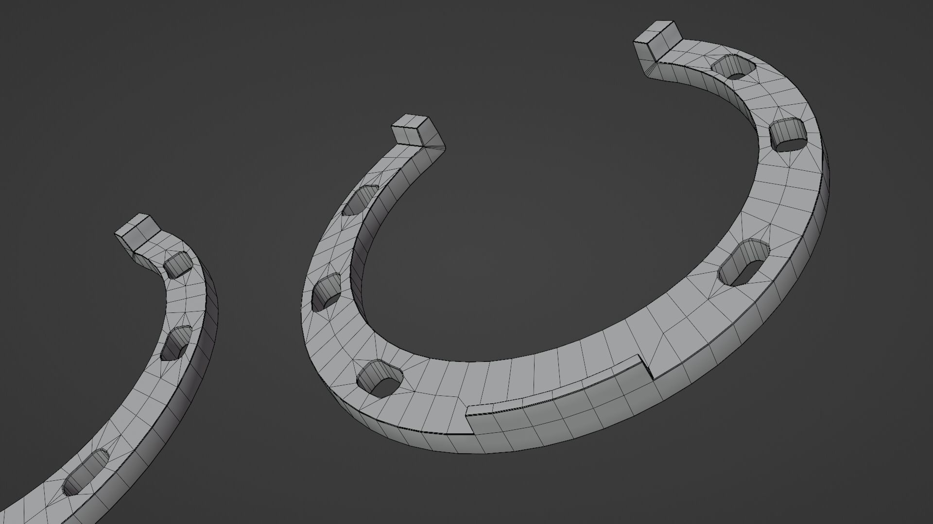 3 color horseshoes Low-poly 3D model_16