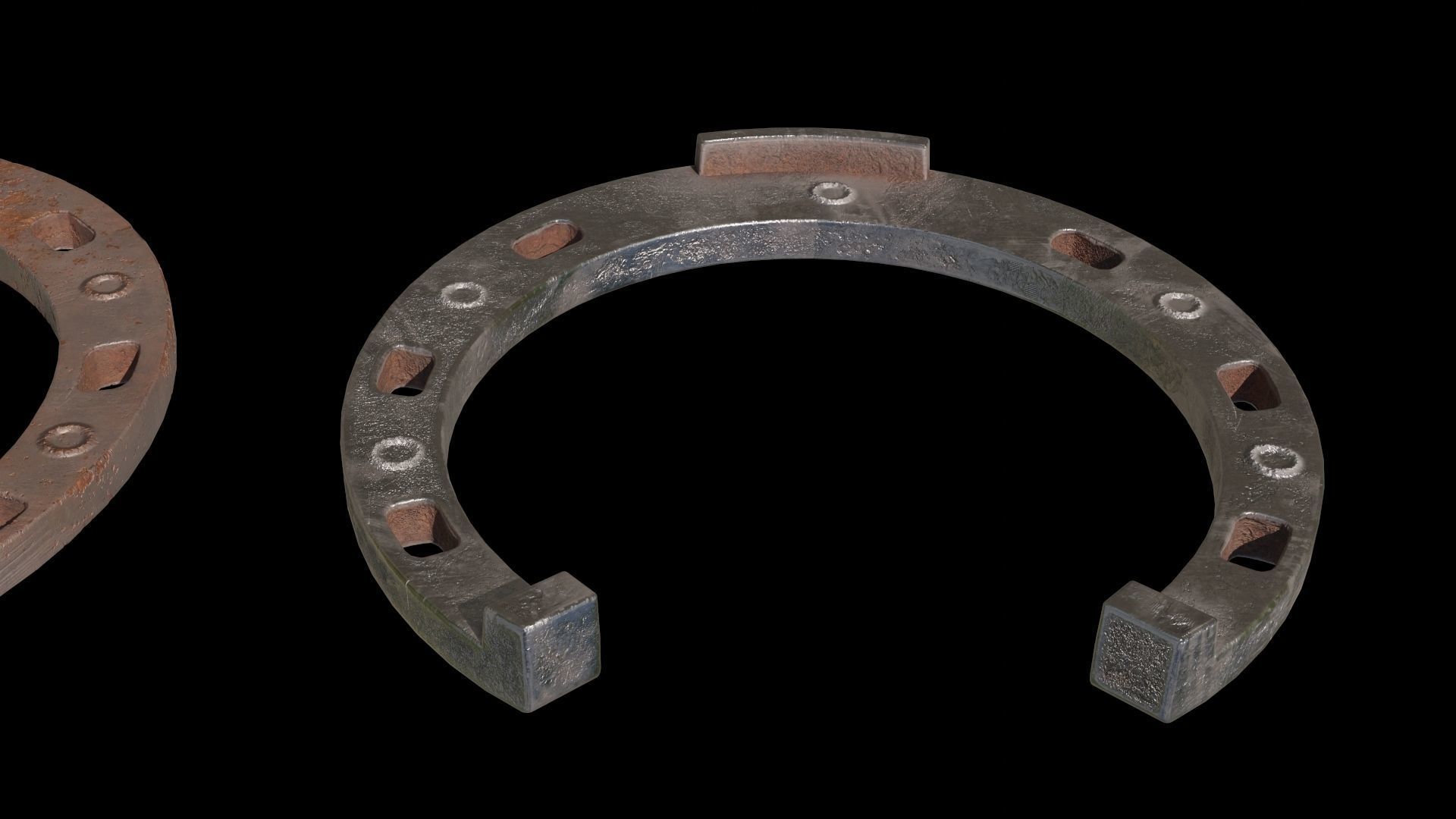 3 color horseshoes Low-poly 3D model_13