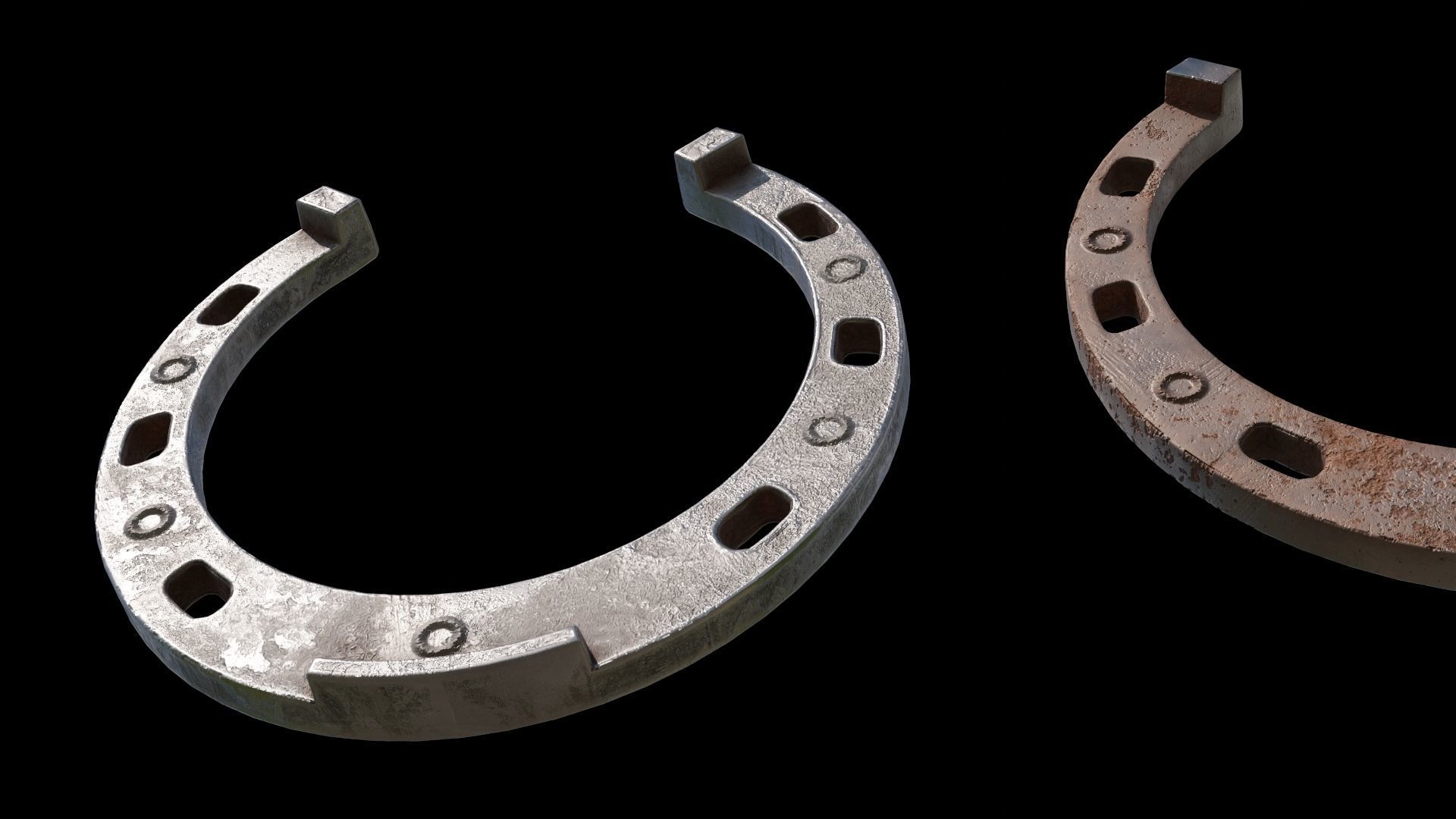 3 color horseshoes Low-poly 3D model_7