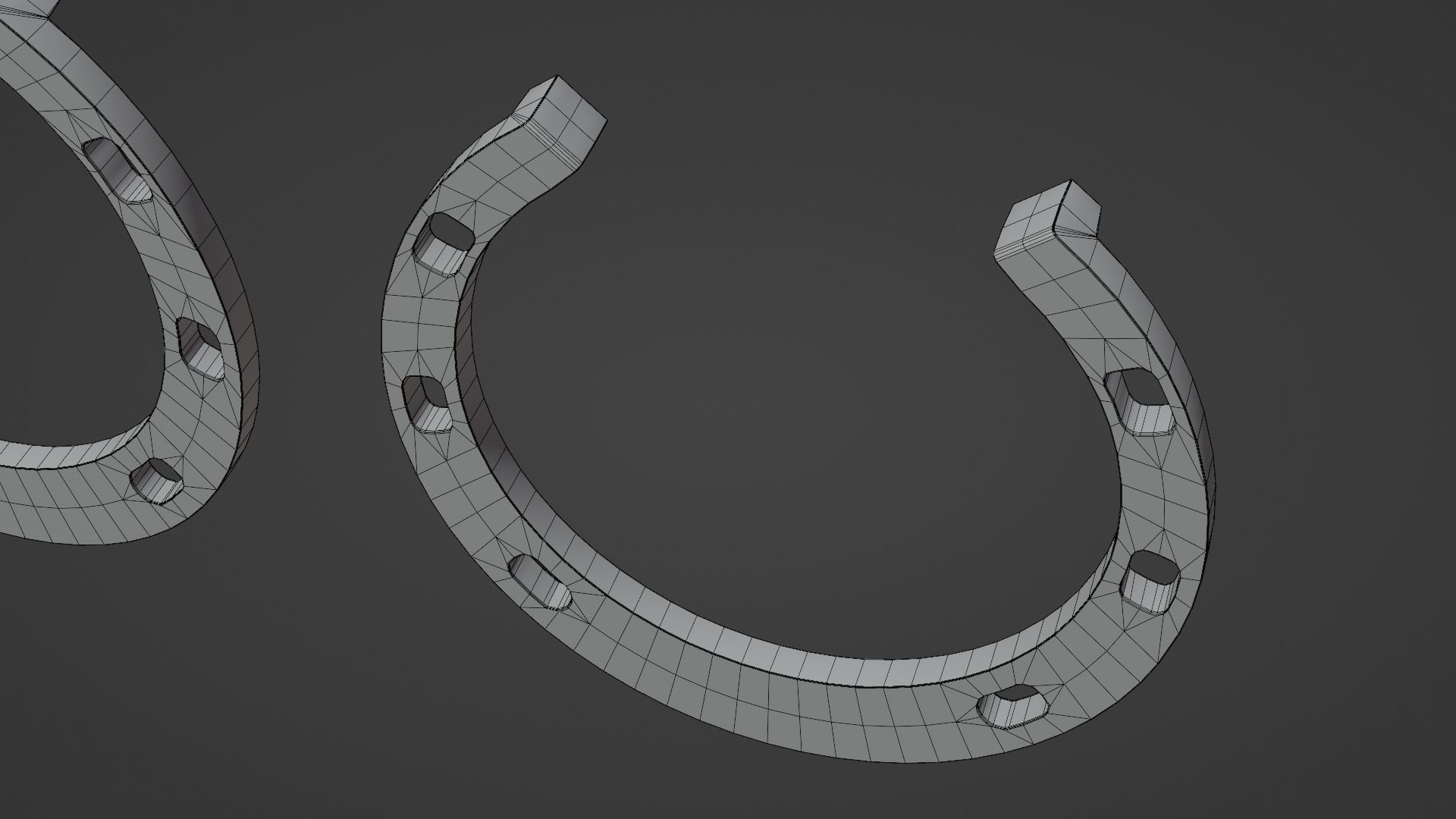 3 color horseshoes Low-poly 3D model_19