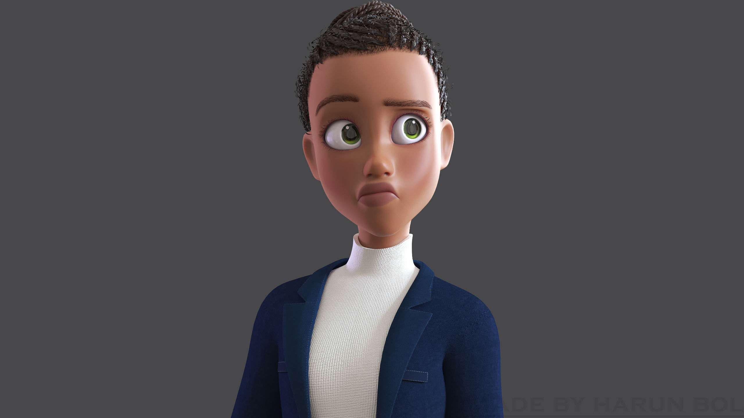 Cartoon Afro Mother - Toon Rigged Woman - Maya Version Low-poly 3D model_21