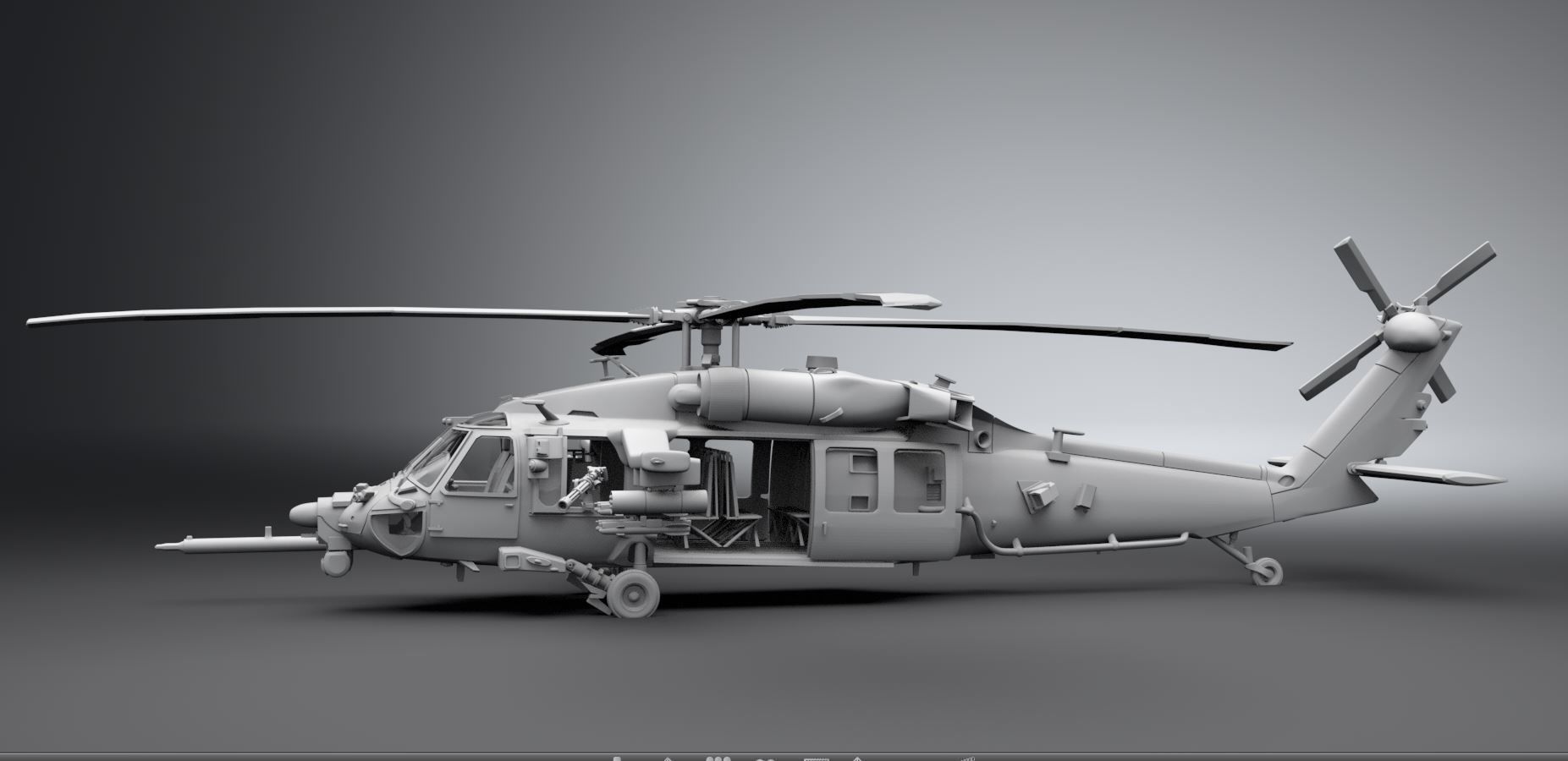 MH60 M Blackhawk Scale model  3D print model_1