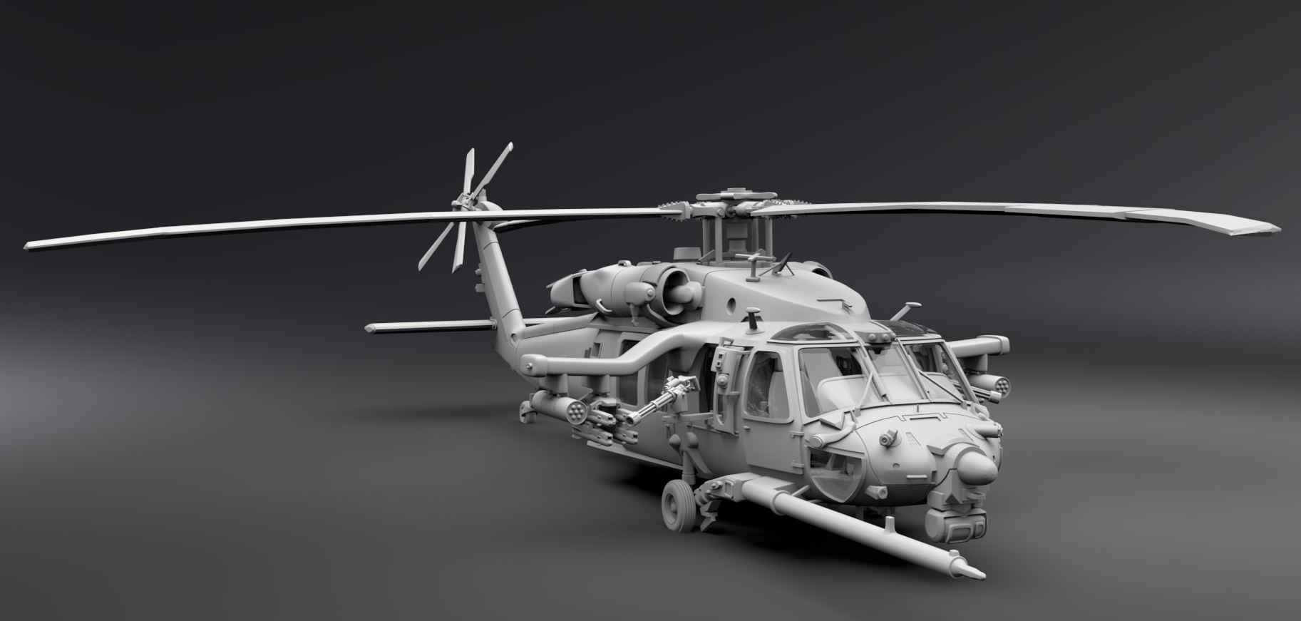 MH60 M Blackhawk Scale model  3D print model_4