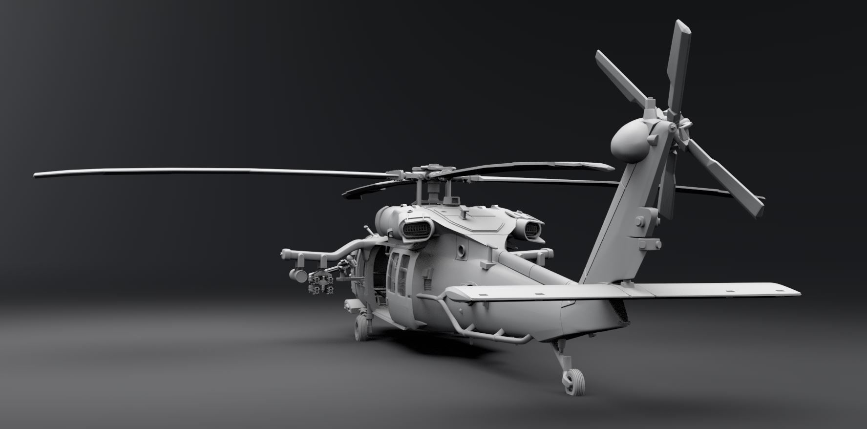 MH60 M Blackhawk Scale model  3D print model_2