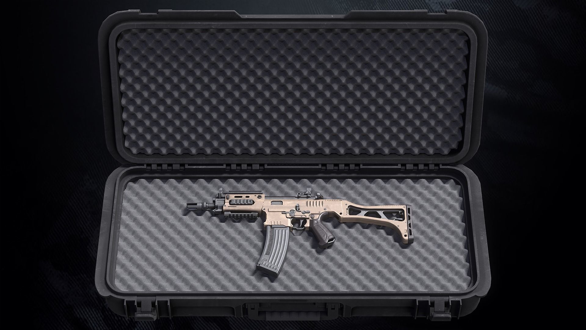 SM-K Assault Rifle With Hands And Weapon Case Low-poly 3D model_4