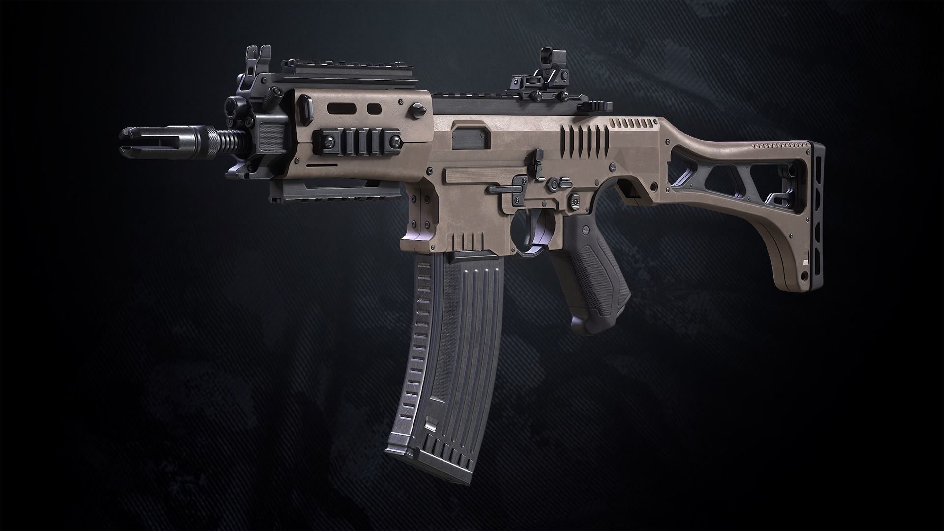 SM-K Assault Rifle With Hands And Weapon Case Low-poly 3D model_7