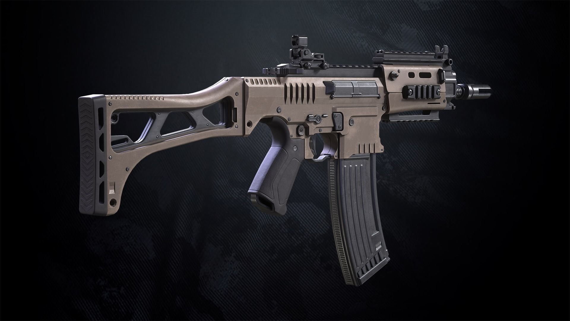 SM-K Assault Rifle With Hands And Weapon Case Low-poly 3D model_8