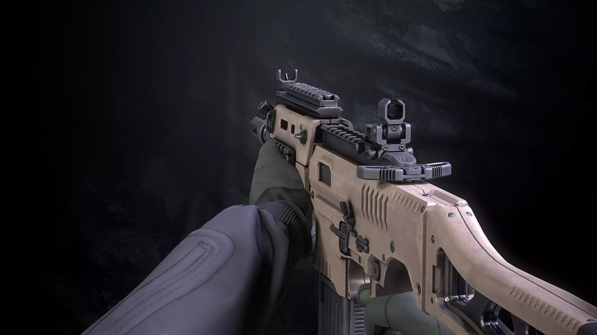 SM-K Assault Rifle With Hands And Weapon Case Low-poly 3D model_0