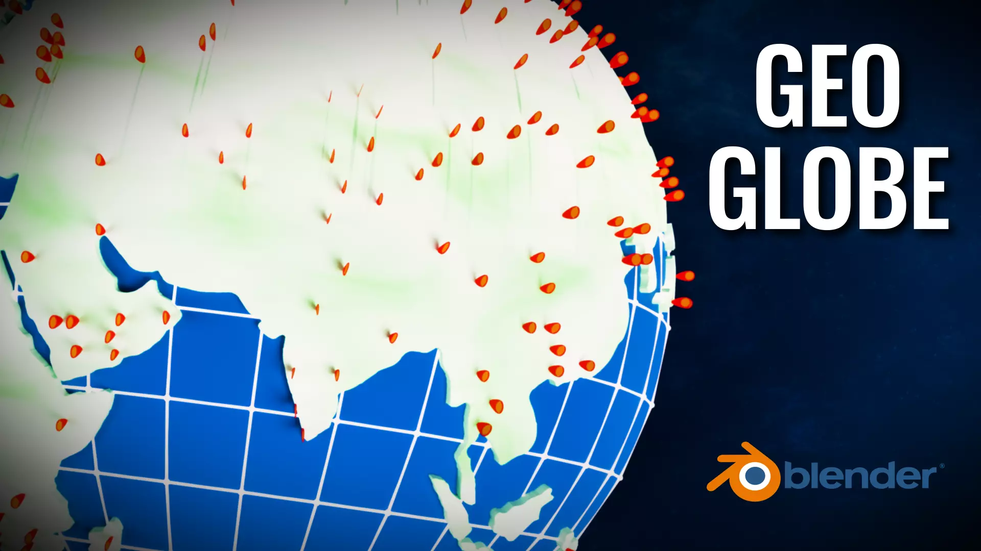 Earth Globe and Animated with Locations bars Low-poly 3D model_0