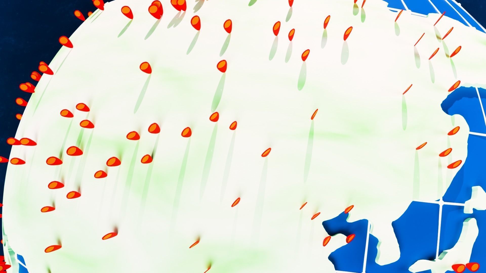 Earth Globe and Animated with Locations bars Low-poly 3D model_2