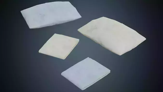 Pillow And Bed Sheet 1B Low-poly 3D model