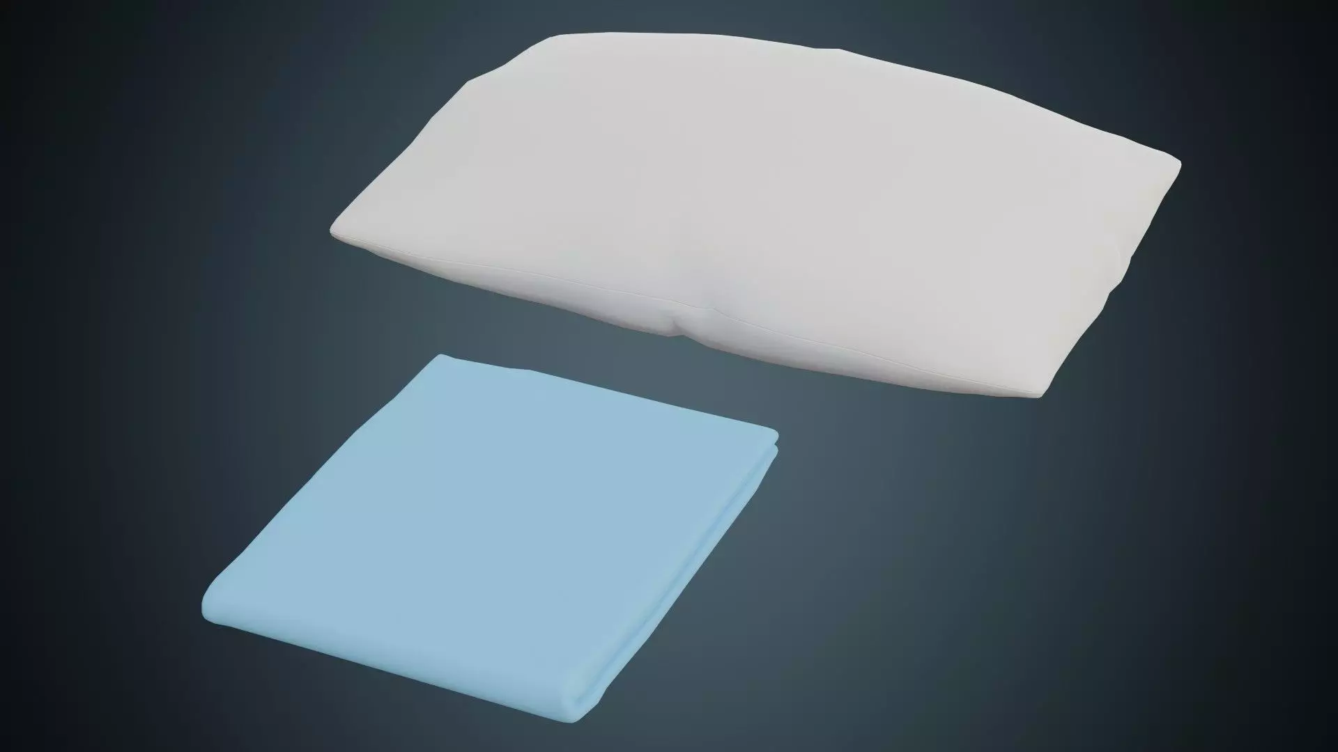 Pillow And Bed Sheet 1 Basic Low-poly 3D model_0