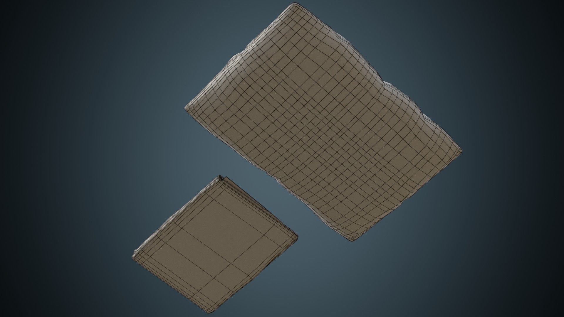 Pillow And Bed Sheet 1 Basic Low-poly 3D model_6