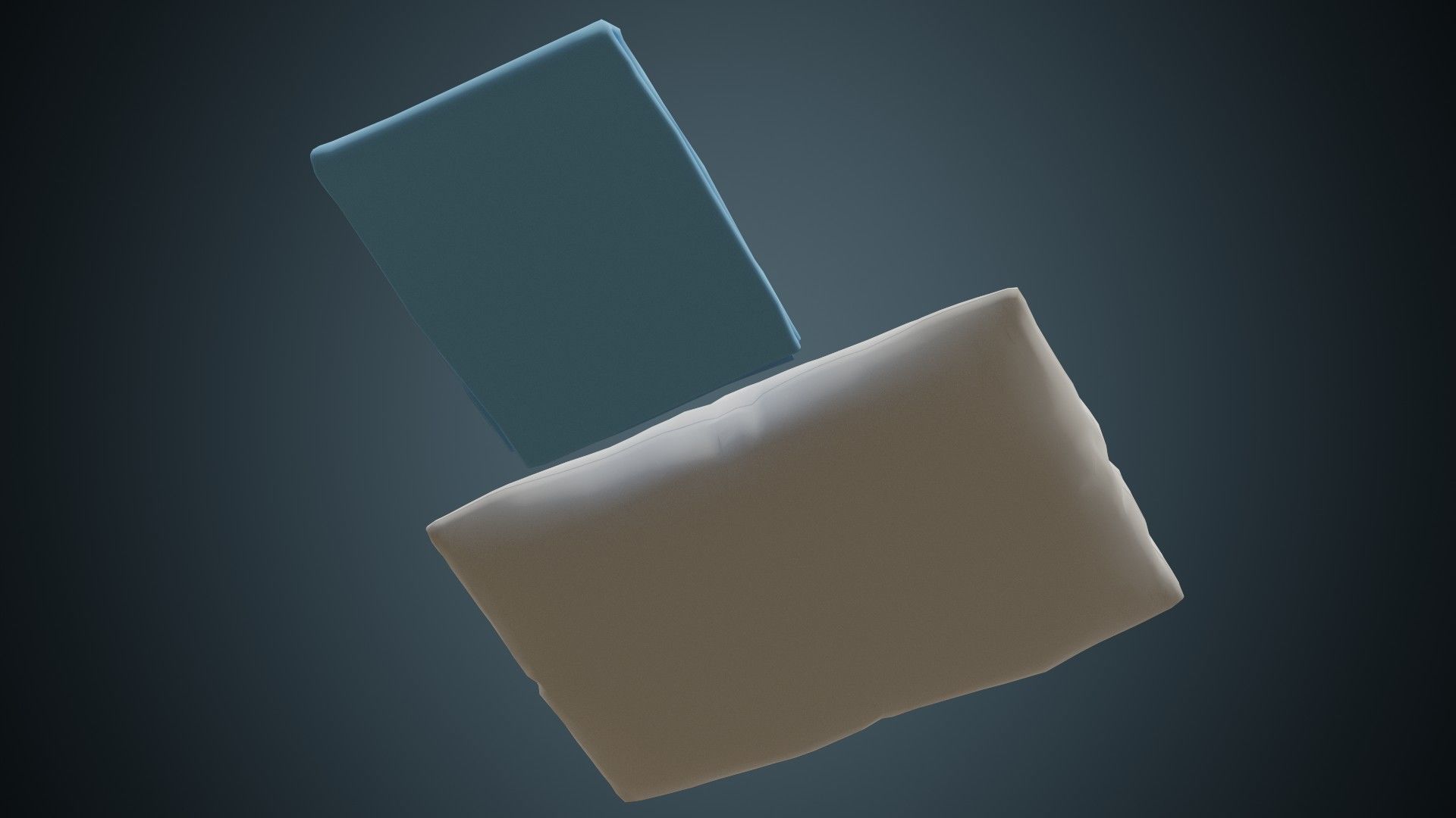 Pillow And Bed Sheet 1 Basic Low-poly 3D model_4