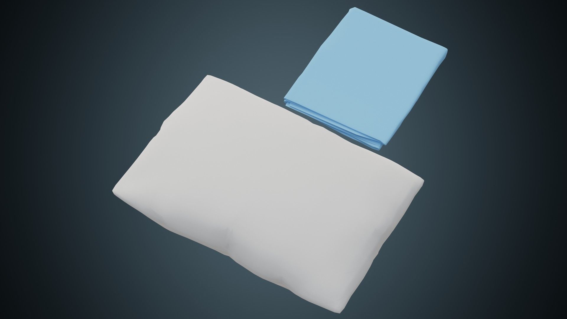 Pillow And Bed Sheet 1 Basic Low-poly 3D model_2