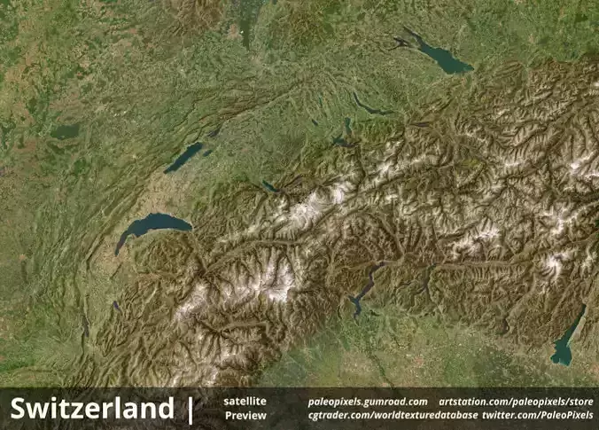 Switzerland  Satellite  High resolution Maps and masks