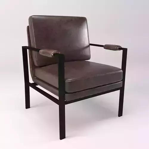 Brown Accent Chair - armchair - modern chair Low-poly 3D model