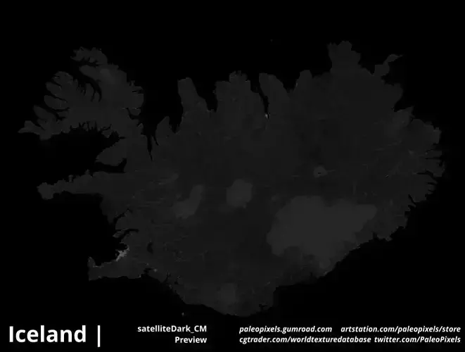 Iceland  Night  High resolution Maps and masks Texture