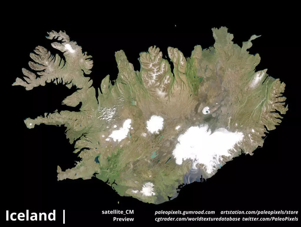 Iceland Satellite High resolution Maps and masks Texture_0