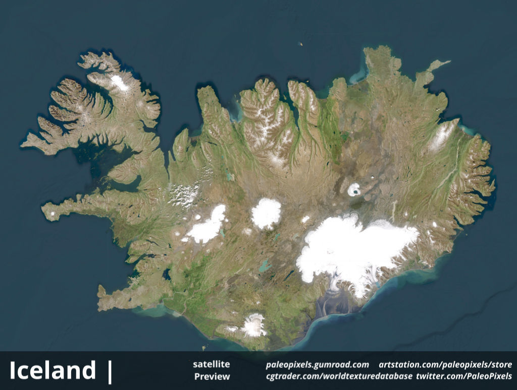 Iceland Satellite High resolution Maps and masks Texture_1