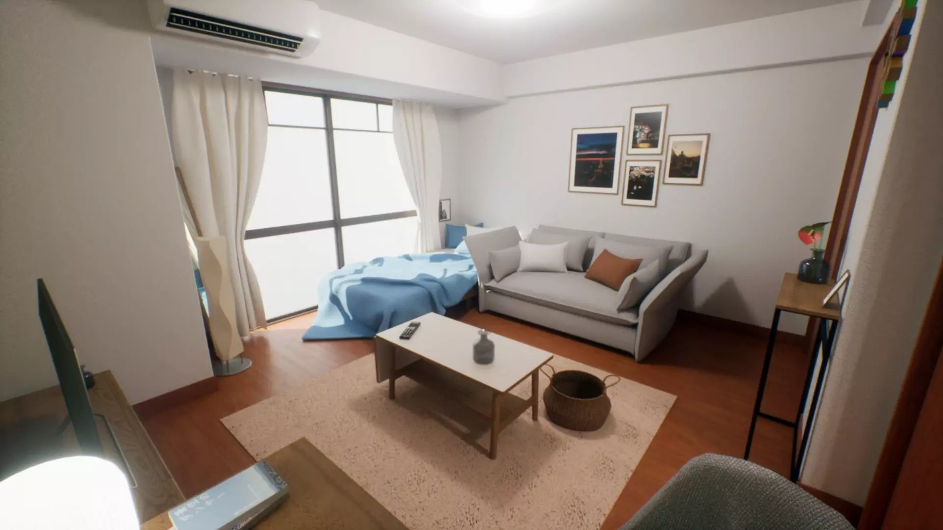 Japanese Studio Apartment 1 - Single Woman Apartment Low-poly 3D model